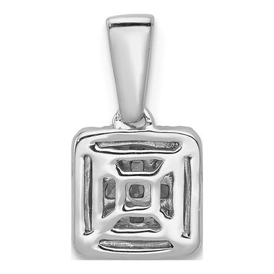14K White Gold 1/4 ct tw Diamond Square Halo Pendant – view 3