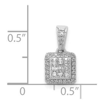 14K White Gold 1/4 ct tw Diamond Square Halo Pendant – view 4