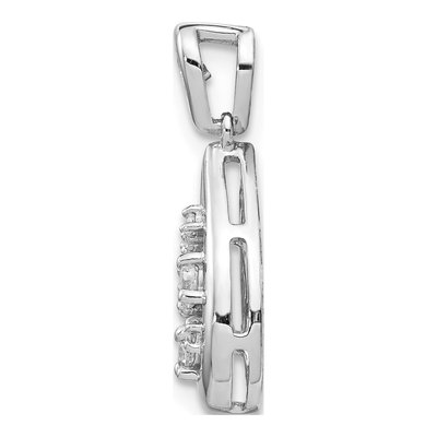 14K White Gold 1/5 ct tw Lab-Grown Diamond Cluster Pendant – view 3