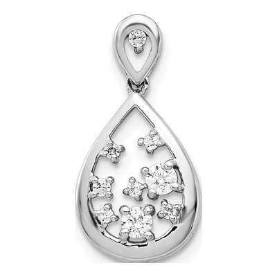 14K White Gold 1/5 ct tw Lab-Grown Diamond Cluster Pendant