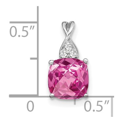 14K White Gold Diamond October Pendant – view 2