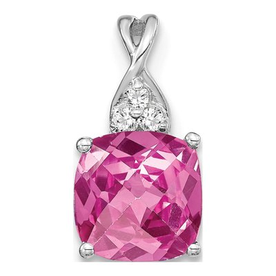 14K White Gold Diamond October Pendant