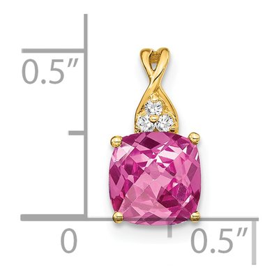 14K Yellow Gold Diamond Pendant – view 2
