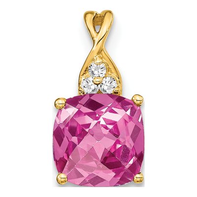 14K Yellow Gold Diamond Pendant