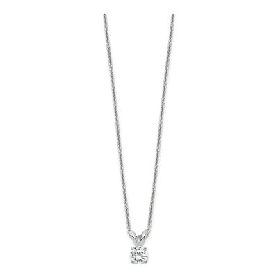14K White Gold 1/4 ct tw Lab-Grown Diamond Certified Round Four Prong Solitaire Necklace – view 3