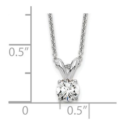 14K White Gold 1/4 ct tw Lab-Grown Diamond Certified Round Four Prong Solitaire Necklace – view 4
