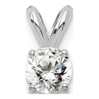 14K White Gold 1/4 ct tw Lab-Grown Diamond Solitaire Pendant