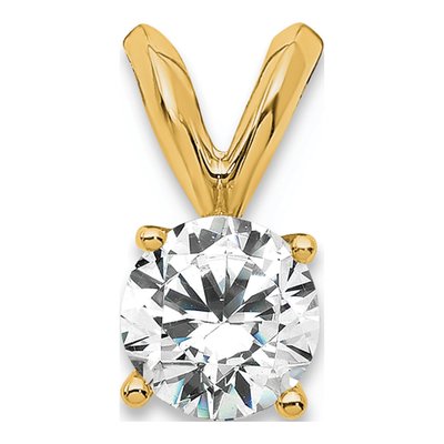 14K Yellow Gold 1/3 ct tw Lab-Grown Diamond Solitaire Pendant