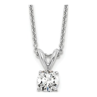 14K White Gold 1/3 ct tw Lab-Grown Diamond Solitaire Necklace
