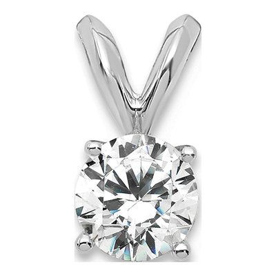 14K White Gold 1/3 ct tw Lab-Grown Diamond Solitaire Pendant