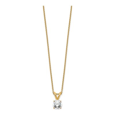 14K Yellow Gold 1/2 ct tw Lab-Grown Diamond Certified Round Four Prong Solitaire Necklace – view 3