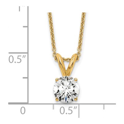 14K Yellow Gold 1/2 ct tw Lab-Grown Diamond Certified Round Four Prong Solitaire Necklace – view 4