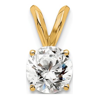 14K Yellow Gold 1/2 ct tw Lab-Grown Diamond Solitaire Pendant