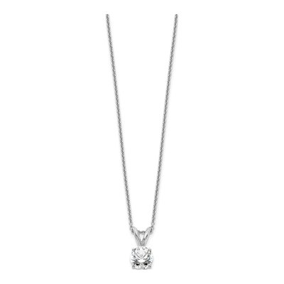 14K White Gold 1/2 ct tw Lab-Grown Diamond Certified Round Four Prong Solitaire Necklace – view 2