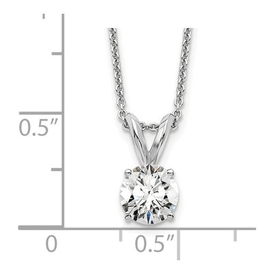 14K White Gold 1/2 ct tw Lab-Grown Diamond Certified Round Four Prong Solitaire Necklace – view 3