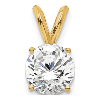 14K Yellow Gold 3/4 ct tw Lab-Grown Diamond Solitaire Pendant