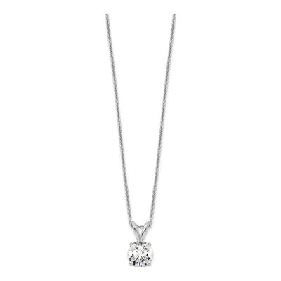 14K White Gold 3/4 ct tw Lab-Grown Diamond Certified Round Four Prong Solitaire Necklace – view 3