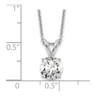 14K White Gold 3/4 ct tw Lab-Grown Diamond Certified Round Four Prong Solitaire Necklace – view 4