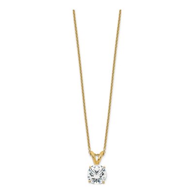 14K Yellow Gold 1 ct tw Lab-Grown Diamond Certified Round Four Prong Solitaire Necklace – view 2