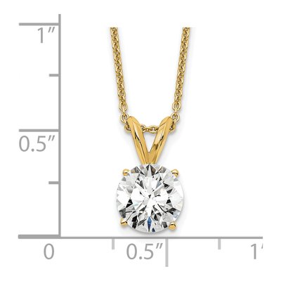 14K Yellow Gold 1 ct tw Lab-Grown Diamond Certified Round Four Prong Solitaire Necklace – view 3