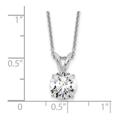 14K White Gold 1 ct tw Lab-Grown Diamond Certified Round Four Prong Solitaire Necklace – view 3