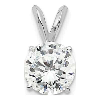 14K White Gold 1 ct tw Lab-Grown Diamond Solitaire Pendant