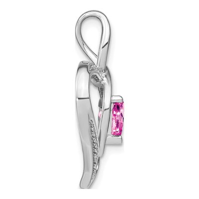 Sterling Silver Diamond Heart Pendant – view 3