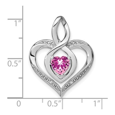 Sterling Silver Diamond Heart Pendant – view 4