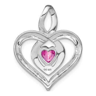 Sterling Silver Diamond Heart Pendant – view 5