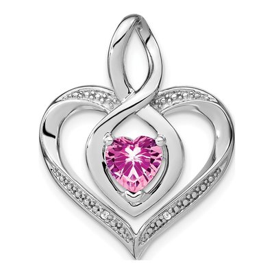 Sterling Silver Diamond Heart Pendant