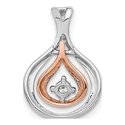 14K Two-Tone Gold 1/15 ct tw Diamond Fancy Slide Pendant – view 4