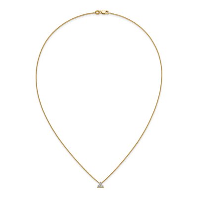 14K Yellow Gold 1/4 ct tw Lab-Grown Diamond Cluster Necklace – view 7