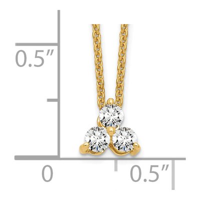 14K Yellow Gold 1/4 ct tw Lab-Grown Diamond Cluster Necklace – view 8