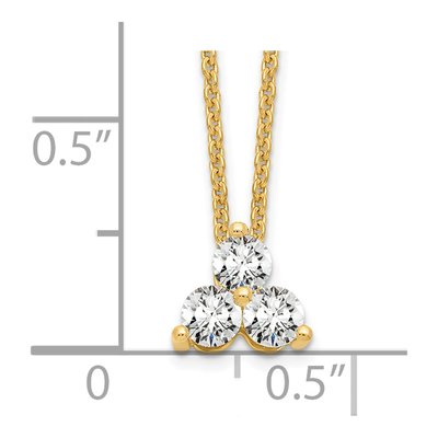 14K Yellow Gold 3/8 ct tw Lab-Grown Diamond Cluster Necklace – view 8