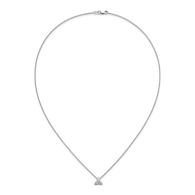 14K White Gold 1/2 ct tw Lab-Grown Diamond Cluster Necklace – view 7