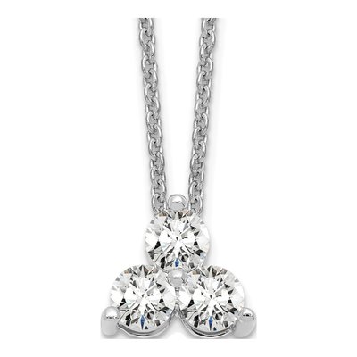 14K White Gold 1/2 ct tw Lab-Grown Diamond Cluster Necklace
