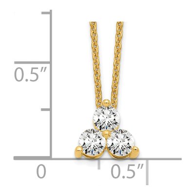 14K Yellow Gold 1/2 ct tw Lab-Grown Diamond Cluster Necklace – view 6