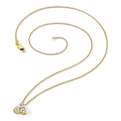 14K Yellow Gold 1/2 ct tw Lab-Grown Diamond Cluster Necklace – view 7