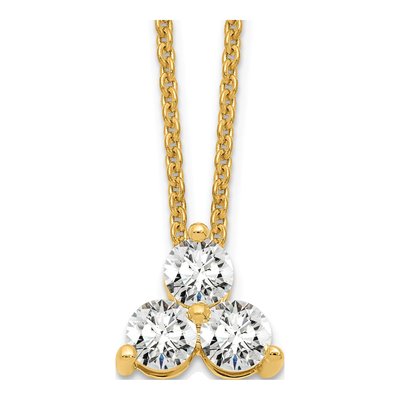 14K Yellow Gold 1/2 ct tw Lab-Grown Diamond Cluster Necklace