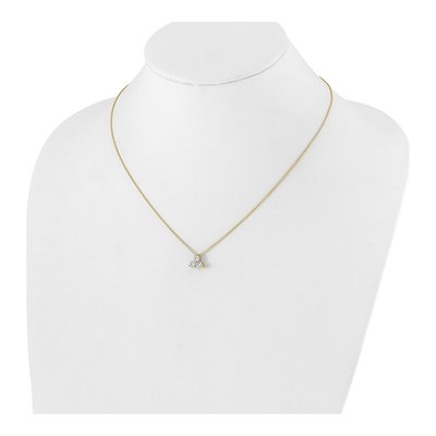 14K Yellow Gold 3/4 ct tw Lab-Grown Diamond Cluster Necklace – view 5