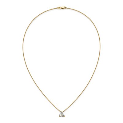 14K Yellow Gold 3/4 ct tw Lab-Grown Diamond Cluster Necklace – view 6