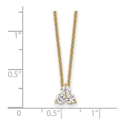 14K Yellow Gold 3/4 ct tw Lab-Grown Diamond Cluster Necklace – view 8