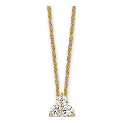 14K Yellow Gold 3/4 ct tw Lab-Grown Diamond Cluster Necklace