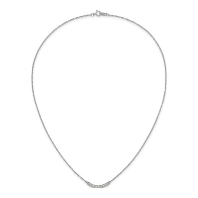 10K White Gold 1/6 ct tw Diamond Curved Bar Necklace – view 4