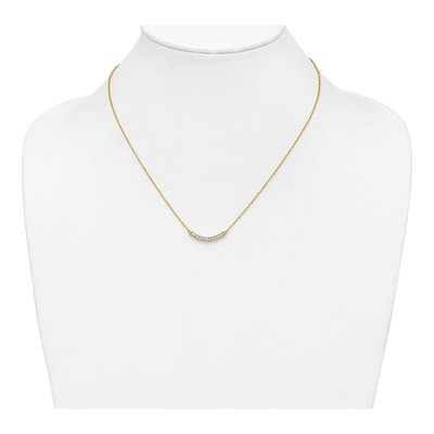 10K Yellow Gold 1/6 ct tw Diamond Curved Bar Necklace – view 3