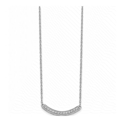 14K White Gold 1/6 ct tw Diamond Curved Bar Necklace – view 3