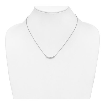 14K White Gold 1/6 ct tw Diamond Curved Bar Necklace – view 4