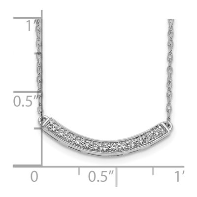 14K White Gold 1/6 ct tw Diamond Curved Bar Necklace – view 6