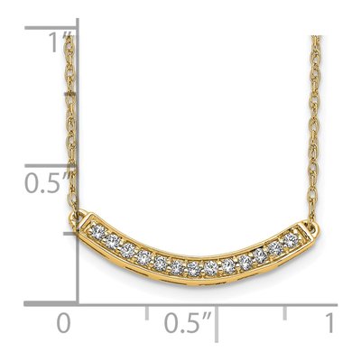14K Yellow Gold 1/6 ct tw Diamond Curved Bar Necklace – view 6