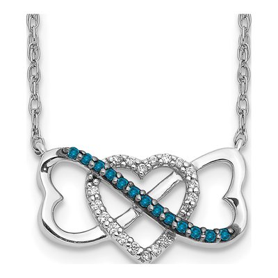 14K White Gold 1/10 ct tw Diamond Heart Pendant Necklace